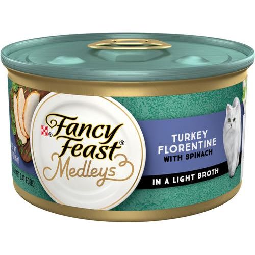 Alimento enlatado para gatos Elegant Medleys Turkey Florentine, 3 oz, caja de 24