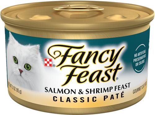 Classic Salmon & Shrimp Feast Canned Cat Food, 3-oz, case of 24
