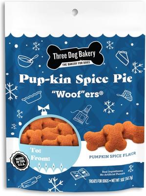 Pup-Kin Spice Pie Woofers Festive Holiday Dog Treats, 5-oz bag