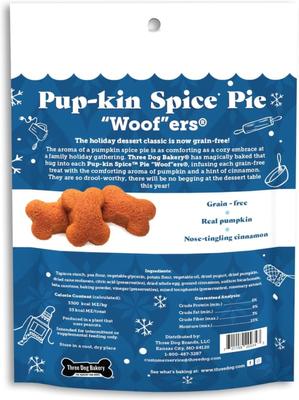 Pup-Kin Spice Pie Woofers Festive Holiday Dog Treats, 5-oz bag