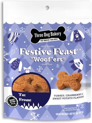 Festive Feast Woofers Turkey Dog Treats, 5-oz bag