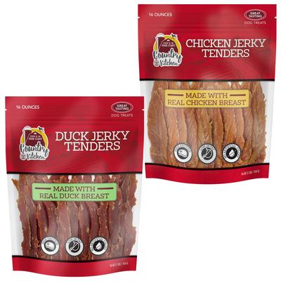 Bundle: Country Kitchen Duck Jerky Tenders + Chicken Jerky Tenders Dog Treats