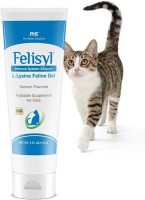 Lysine Gel Salmon Flavored Immune System Support Healthy Tissue, Respiratory, & Vision Supplement for Cats, 5-oz tube