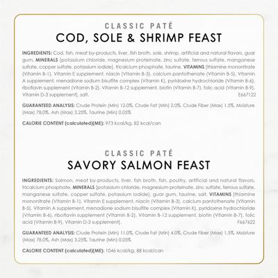 Seafood Classic Pate Collection Variety Pack Grain-Free Wet Cat Food, 3-oz can, case of 36