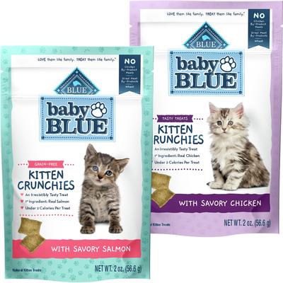 Bundle: Blue Buffalo Baby BLUE Kitten Crunchies Savory Salmon + Kitten Crunchies, Savory Chicken Natural Kitten Treats