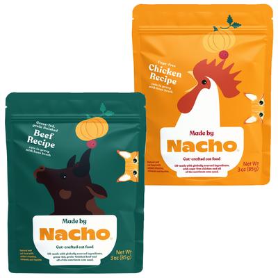 Bundle: Made by Nacho Beef Recipe Cuts In Gravy with Bone Broth + Chicken Recipe Cuts In Gravy with Bone Broth Wet Cat Food
