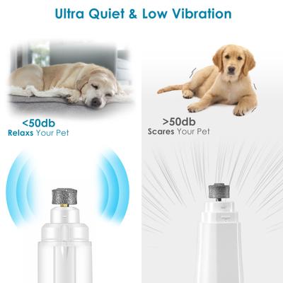 LED Light Electric Dog & Cat Nail Grinder, White