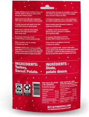 Holiday Turkey & Sweet Potato Freeze-Dried Dog Treats, 2.5-oz bag
