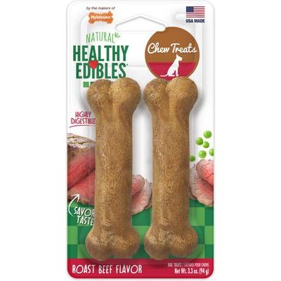 Golosinas masticables para perros de rosbif de larga duración totalmente naturales de Healthy Edibles, tamaño pequeño, 2 unidades