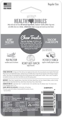 Healthy Edibles All-Natural Long Lasting Roast Beef Dog Chew Treats, Small, 2 count