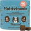 Suplemento masticable multivitamínico suave con sabor a mantequilla de maní y tocino para perros, 180 unidades
