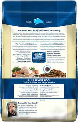 Paquete: Alimento seco para perros Blue Buffalo Life Protection Formula Senior con pollo y arroz integral + Comida enlatada para perros Homestyle Recipe Senior con pollo y verduras de la huerta