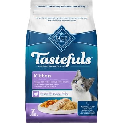 Alimento seco para gatos Tastefuls con receta de pollo y arroz integral para gatitos, bolsa de 5 lb