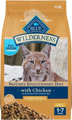 Wilderness Chicken High-Protein Weight Control Grain-Free Adult Dry Cat Food, 5-lb bag
