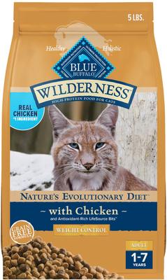 Wilderness Chicken High-Protein Weight Control Grain-Free Adult Dry Cat Food, 5-lb bag