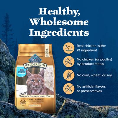 Wilderness Chicken High-Protein Weight Control Grain-Free Adult Dry Cat Food, 5-lb bag