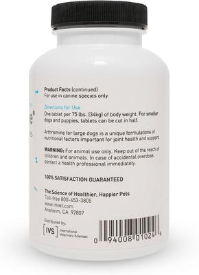 Arthramine Healthy Joints & Bones Glucosamine Dog Supplement, Large, 120 count