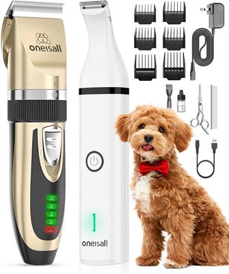 X2+N5 2-in-1 Cordless Stainless Steel Low-Noise Dog & Cat Grooming Clipper & Paw Trimmer Kit