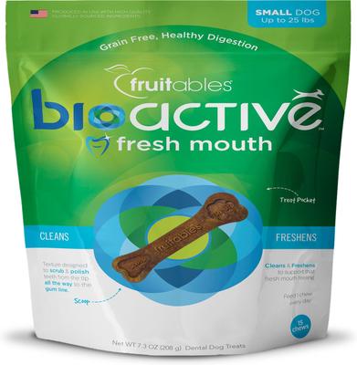 BioActive Fresh Mouth Grain-Free Small Dental Dog Treats, 15 count