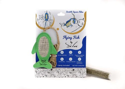 Scratch Square Feline Flying Fish Cat Grooming Toy
