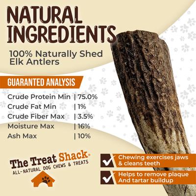 Whole Naturally Shed 4 to 5-in Elk Antler Dog Treats, Small, 2 count