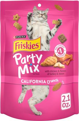 Golosinas crujientes para gatos Party Mix California Crunch, bolsa de 2.1 oz