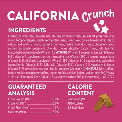 Golosinas crujientes para gatos Party Mix California Crunch, bolsa de 2.1 oz