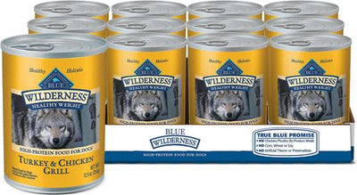 Wilderness Healthy Weight Turkey & Chicken Grill Grain-Free Adult Canned Dog Food, 12.5-oz, case of 12