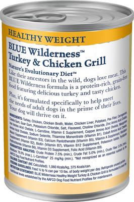 Wilderness Healthy Weight Turkey & Chicken Grill Grain-Free Adult Canned Dog Food, 12.5-oz, case of 12
