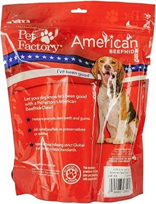 American Beefhide 8 to 9-inch Rolls Natural Flavored Chewy Dog Treats, 8 count