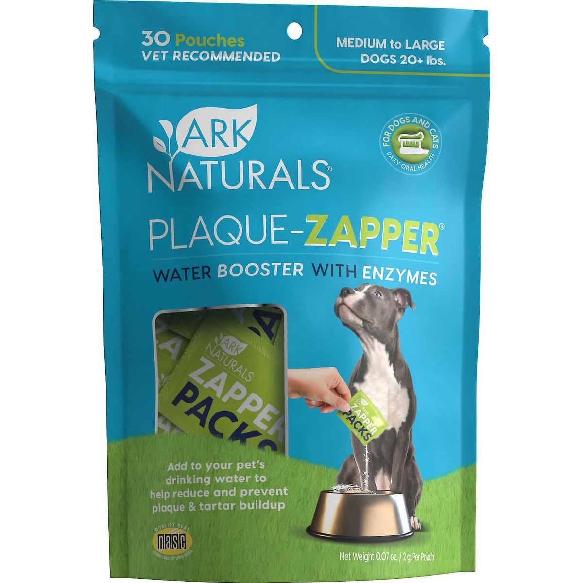 Plaque-Zapper Dental Water Additive Pouches, tamaño Mediano/Grande. - Ark Naturals
