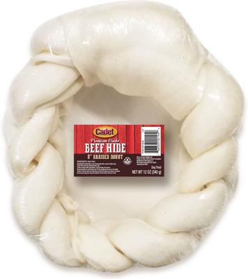 Premium Braided Beef Hide Donut Beef Flavor Dog Chews, 5-in