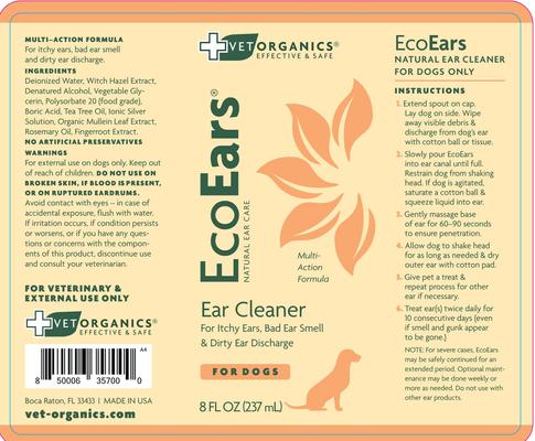 EcoEars Dog Ear Cleaner, 8-fl oz bottle