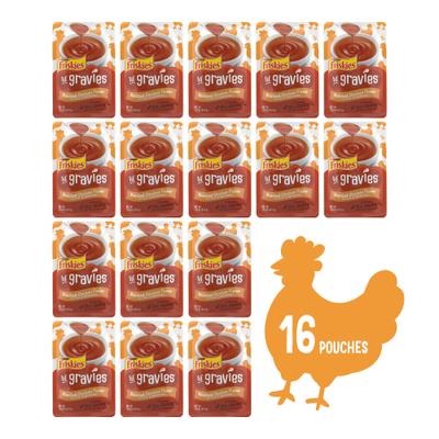 Complemento alimenticio para gatos con sabor a pollo asado Lil' Gravies, bolsa de 1.55 oz, caja de 16
