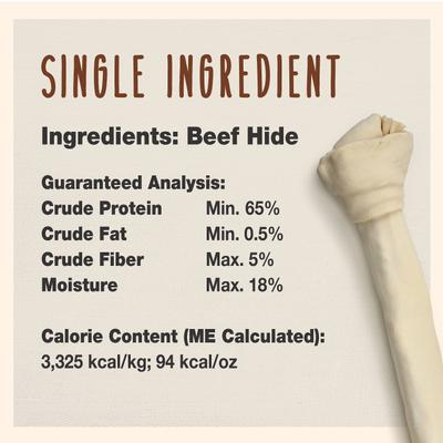 Hueso anudado masticable para perros de piel de res de 14 a 15 pulgadas