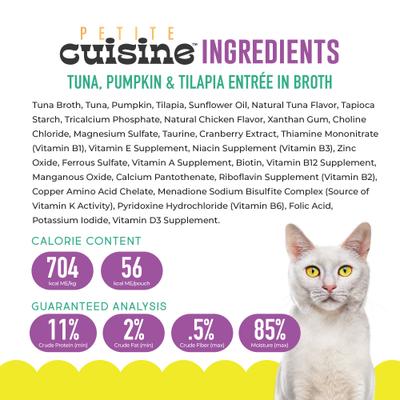 Tuna, Pumpkin & Tilapia Entrée in Broth Grain-Free Wet Cat Food, 2.8-oz can, case of 24