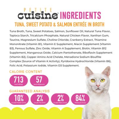 Tuna, Sweet Potato & Salmon Entrée in Broth Grain-Free Wet Cat Food, 2.8-oz can, case of 24