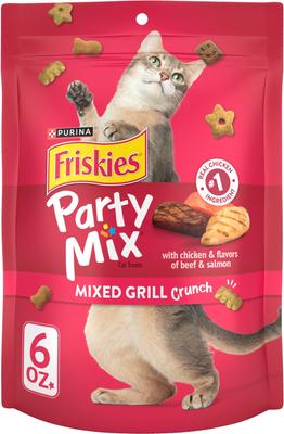 Party Mix Mixed Grill Crunch Flavor Crunchy Cat Treats, 2.1-oz bag