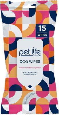 Toallitas húmedas para el cuidado de perros y gatos con bergamota y manzana, 15 unidades