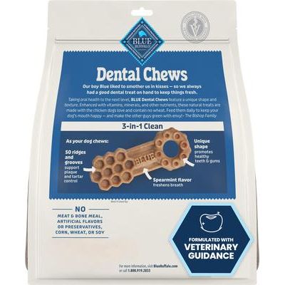 Masticables dentales para perros de tamaño mediano, de pollo natural y menta verde, 14 unidades