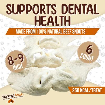 8 to 9-in Beef Snouts Natural Dog Chew Treats, Jumbo, 6 count
