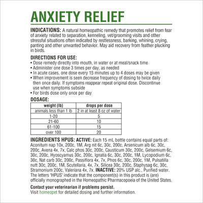 Anxiety Relief Dog, Cat, Bird & Small Animal Supplement, 450 drops,15-ml
