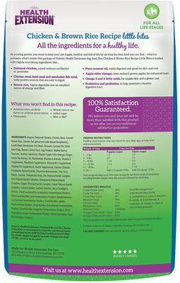 Bundle: Health Extension Little Bites Chicken & Brown Rice Recipe Dry Food + Super Bites Chicken Recipe Freeze-Dried Raw Dog Food Mixer