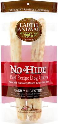 Bundle: Earth Animal No-Hide Large Rolls Long Lasting Natural Rawhide Alternative Beef Recipe Chew Dog Treats, 2 count + Chicken Recipe, 2 count + Salmon Recipe, 2 count