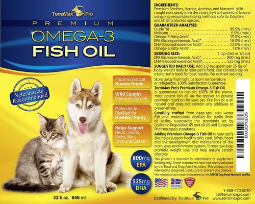Pro Premium Omega-3 Fish Oil Dog Supplement, 32-fl oz bottle