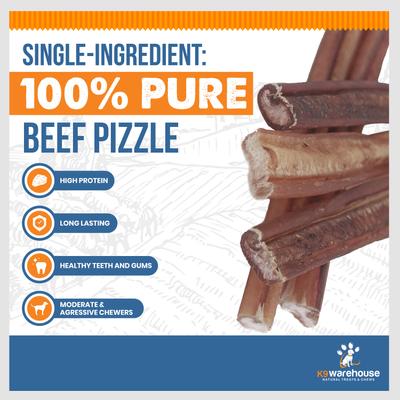 Golosinas delgadas para perros Bully Sticks de 12 pulgadas, paquete de 12