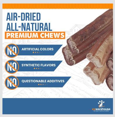 Golosinas delgadas para perros Bully Sticks de 12 pulgadas, paquete de 12