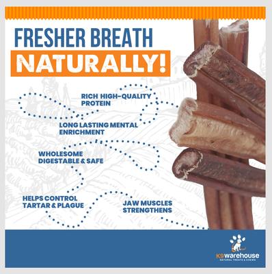 Golosinas delgadas para perros Bully Sticks de 12 pulgadas, paquete de 12