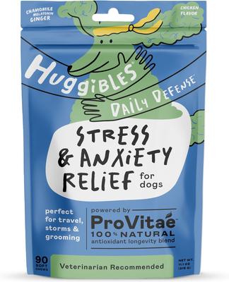 Stress & Anxiety Relief Calming Chicken Flavored Soft Chews Calming Supplement for Dogs, 90 count