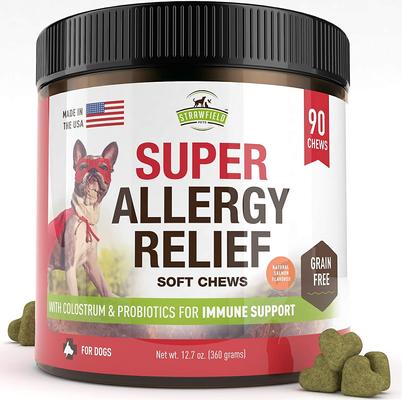 Super Chews Allergy Relief with Colostrum & Probiotics Immune Support Soft Chews Dog Supplement, 90 count